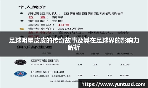 足球明星皮皮的传奇故事及其在足球界的影响力解析